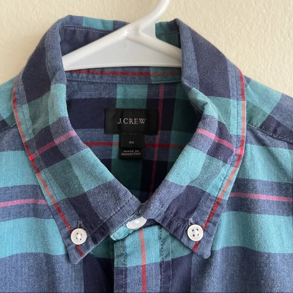 J Crew Blue Flannel Long Sleeve Workshirt